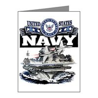 Note Cards (10 Pack) US Navy Aircraft Carrier and Jets