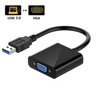 USB to VGA Adapter, USB 3.0/2.0 to VGA Adapter Multi-Display Video Converter- PC Laptop Windows 7/8/8.1/10,Desktop, Laptop, PC, Monitor, Projector, HDTV, Chromebook. No Need CD Driver. (Black)