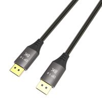 AKKKGOO 8K DisplayPort Cable 3.3ft Ultra HD DisplayPort 1.4 Male to Male Nylon Braided Cable, 7680x4320 Resolution, 8K@60Hz, 4K@144Hz, 32.4Gbps, HDP, HDCP for PC, Laptop, HDTV, DP to DP Cable (1M)