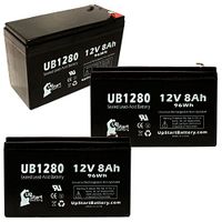 3 Pack Replacement for Tripp Lite SMART1500SLT Battery - Replacement UB1280 Universal Sealed Lead Acid Battery (12V, 8Ah, 8000mAh, F1 Terminal, AGM, SLA) - Includes 6 F1 to F2 Terminal Adapters