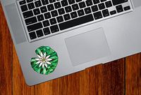 Waterlily Lilypad Lotus - Stained Glass Style Opaque Vinyl Trackpad Decal - Copyright 2015 Yadda-Yadda Design Co. (Variations Available) (SM 3")(White)