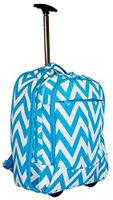 Ever Moda Chevron Wheeled Laptop Backpack (Teal Blue)