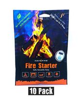 Instafire 10 Pack Fire Starter, Awarded 2017 FIRE Starter of The Year - All Natural, No Harmful Chemicals, Burns up to 1000º for Over 10 min. in virtually Any Condition, Lights up to 40 Total Fires