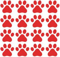 Yadda-Yadda Design Co. Small Pawprint - Dog Paw Print - Matte Vinyl Decal Sticker YYDC (2.25" w x 2" h) (Quantity & Color Choices) (48 Pack, RED)