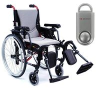 Karman S-Ergo 305 Ultra Lightweight Ergonomic Wheelchair | Upgraded to Elevating Legrests | Seat Size 16" X 17" | Frame Color Rose Red & Free 130 dB Silver Safety Alarm!