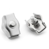 Yoohey 10pcs M4 Simplex Single Bolt Wire Rope Clip 304 Stainless Steel Cable Clamps for 2-3mm Diameter Wire Rope