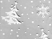 Pack Of 1, 30" X 100' 1.0 Mil Winter Flurry Christmas Print Cello Rolls W/White Christmas Trees & Snowflakes Made In USA