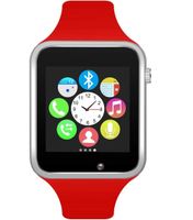 Bluetooth Smart Watch Fitness Tracker, Touch Screen Smart Wrist Smartwatch Support SIM SD Card Slot Make/Answer Phone Camera Pedometer Compatible Android iOS Samsung LG for Women Men Kids (Red)