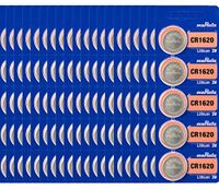 Murata CR1620 Battery 3V Lithium Coin Cell - Replaces Sony CR1620 (100 Batteries)