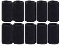 VNDEFUL 10 Pieces Black Finger Sleeves Sports Elastic Finger Sleeve Support Protector for Volleyball Basketball Badminton Baseball Tennis Boating Gym