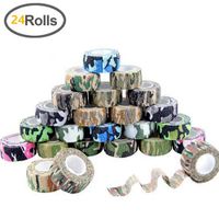 MUEUSS Self Adherent Cohesive Wrap Bandages Strong Elastic for Sprain Swelling and Soreness on Wrist and Ankle First Aid Tape 1 Inch X 5 Yards (Camo, 24 Roll)