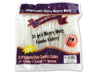 Plastic Cutlery Set, Case of 96
