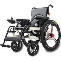Dsgjjn Electric Wheelchair, Double Motor 360 ° Joystick Lithium Battery Lightweight Folding Transport Wheelchair Chair, Electric Wheelchairs for Adults Elderly, Rollator Walker with Seat