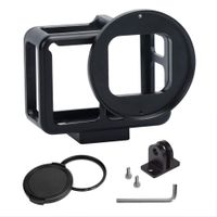 Aluminum Alloy Housing Hollow Frame Case For Gopro Hero 7 Black/Hero 6/Hero5/Hero(2018) Action Camera,Good GPS/Wi-Fi Signal Receiving, Metal Protective Frame with Back Door with 52mm UV Filter