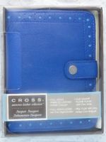 Cross Elite Full-Grain Pebbled Blue Italian Leather Passport Wallet