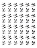 Special Pack 48 Black Flower Envelope Seals Labels Stickers 1.2" Round #CUAS