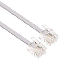 RJ11 Cable ADSL 3ft Extension Lead Phone Cord Telephone Plug High Speed Xfinity Internet Broadband Male to Male Router and Modem to RJ11 Phone Socket, Microfilter, Landline Wire (White)