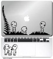 SPOT-IT Crafts KODAMA TREE SPIRITS PRINCESS MONONOKE STUDIO GHIBLI 2 IN 1 COVER + TRACKPAD / PALM REST / KEYPAD VINY DECAL STICKER FOR MACBOOK / LAPTOP / NOTEBOOK