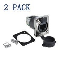 Anmbest Panel Mounting Shielded RJ45 90° IP65 Waterproof PCB Signal Panel Cat5/5e/6 8P8C Connector Ethernet LAN Cable Connector (2PCS RJ45 90° Connector)