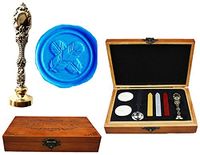 MNYR Fancy Feather Cross Luxury Wood Box Silver Metal Peacock Wedding Invitations Gift Cards Paper Stationary Envelope Seal Custom Logo Wax Seal Sealing Stamp Wax Stick Melting Spoon Wood Gift Box Kit