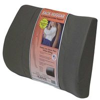 Bodyline Back Huggar, The Original Lumbar Cushion, Secretary Size with strap (13" x 14"), Gray