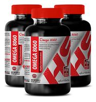 Fish Oil Omega 3 Liquid softgels - Highly Concentrated Omega 80603000 MG - Improve Heart Health (3 Bottles)