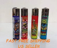 24 Pcs Brand New Full Size Refillable CLIPPER Cigarette Lighters Happy Day Style