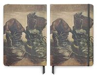 Van Gogh Art - PU (Vegan) Leather A5 Notebook - Lines Pages - Pair of Shoes