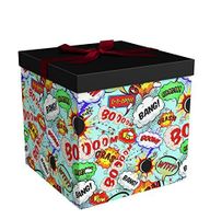 Gift Box 9x9x9 Big Bang Collection - Easy to Assemble & Reusable - No Glue Required - Ribbon, Tissue Paper, and Gift Tag Included - EZ Gift Box by Endless Art US