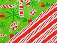Holiday Kids - Candy Canes Reversible 24"x833' Gift Wrap Full Ream Roll (1 roll) - Wraps -M6269F24