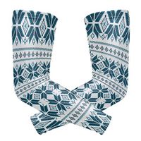 Unisex Arm Sleeve Blue Plaid Snowflake Pattern UV Protection Arm Compression Sleeve Skin Protection Sport Arm Cooler Sleeve for Running Hiking Jogging Motorcycling Climbing Camping