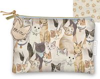 Punch Studio Molly Rex Pet Lover Pencil Utility Bag Case - Utility Cosmetic Bag Cats