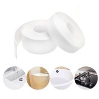 Caulk Strip PE Self Adhesive Tape for Bathtub Bathroom Shower Toilet Kitchen and Wall Sealing 11 Ft Length (38 mm 1 Pack, White)