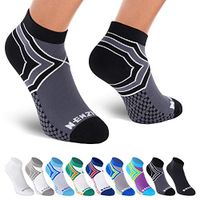 NEWZILL Low Cut Compression Socks - Unisex Running Socks With Embedded Frequency Technology For Heel, Ankle & Arch Support (Small, Black/Grey)