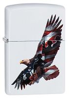 Zippo Personalized Message Engraved on Backside Customized American Eagle Bald Flag Patriotic Part2 Windproof Lighter (Style38)
