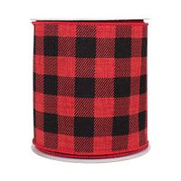 Buffalo Plaid Wired Ribbon Decoration - 4" x 10 Yards, Red & Black, Valentine's Day, Christmas Wreath, Farmhouse Decor, Garland, Gifts, Wrapping, Wreaths, Bows