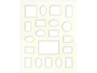 PA Framing, Double Specialty Mat, 20 Openings, 16 x 20 Inches Frame - Cream Core/Antique White Upper and Inner Mat