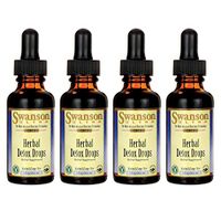 Swanson Dr. Barbara Hendel's Herbal Detox Drops (Alcohol/Sugar-Free) 1 fl Ounce (29.6 ml) Liquid (4 Pack)