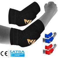RDX MMA Elbow Support Brace Sleeve Pads Guard Bandage Elasticated Shield Protector,Black,Small