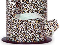 *20 YDS* 3/8" White Black & Yellow Leopard Spots"Animal Print" Curling Ribbon