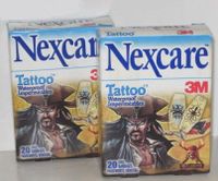 Disney Nexcare Pirates of the Caribbean Waterproof Tattoo Bandaids / Bandages - 2 boxes