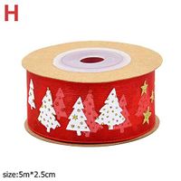 DAWEIF Christmas Printed Ribbon DIY Handmade Gift Wrapping Ribbon for Christmas Tree Hanging Decor