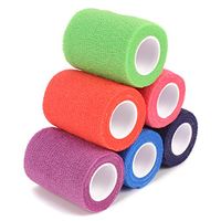 Ever Ready First Aid Self Adherent Cohesive Bandages 4" x 5 Yards - 18 Count, Rainbow Colors