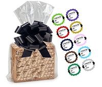 Basket Size Gift Packaging Cello/Cellophane Bags 1.2mil 8"x4"x18" with Gift Tags and Bows-10pack