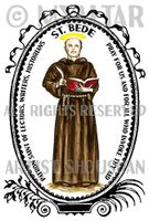 St Bede Patron Saint of Lectors, Writers, Historians 4"x6" Set of 6 Linen Postcards
