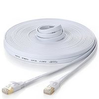 Ethernet Cable Cat 7 100 ft White Shielded (STP) RJ45 Connectors Gold Plated 30 Meters Gaming Desktop PC