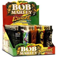 Bob Marley Licensed Curve Electronic Refillable Lighters 50ct Display - Sereis A