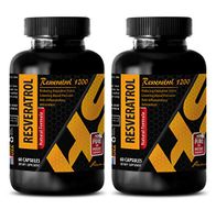 Energy Booster Pills for Women - RESVERATROL 1200 - Natural Formula - Grape Seed Extract for Wrinkles - 2 Bottles 120 Capsules