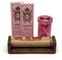 Abadie Rolling Papers 1 1/4 (2 Packs) with Raw 79mm Cigarette Maker, Elements Pre Rolled Tips and Hippie Butler Flip Top Container