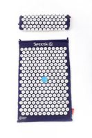 Spoonk - Back Pain and Sleep Aid Relief in Cotton Regular Size Acupressure Mat with Bag Eco USA Foam, Navy Blue
